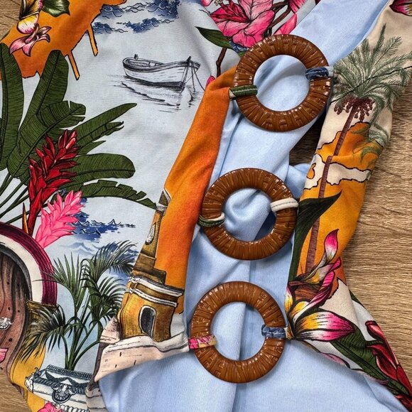 NWT Agua Bendita Ventura Tribeca One Piece Swimsuit Rings Size Medium - Picture 6 of 11